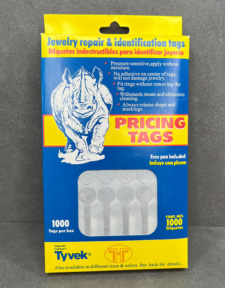 DTA7032 = Silver Tyvek Long Dumbbell Tags 1-7/8'' x 1/2'' (Pkg of 1000)