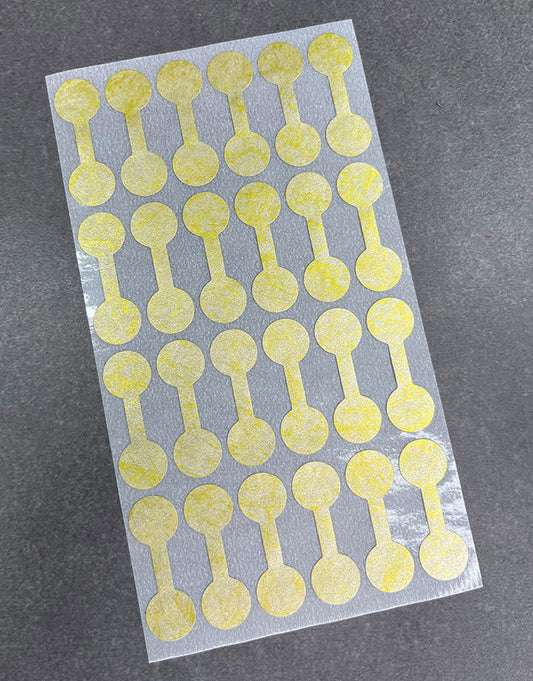 DTA7071 = Gold Tyvek Dumbbell Tags 1-3/8'' x 1/2'' (Pkg of 1000)