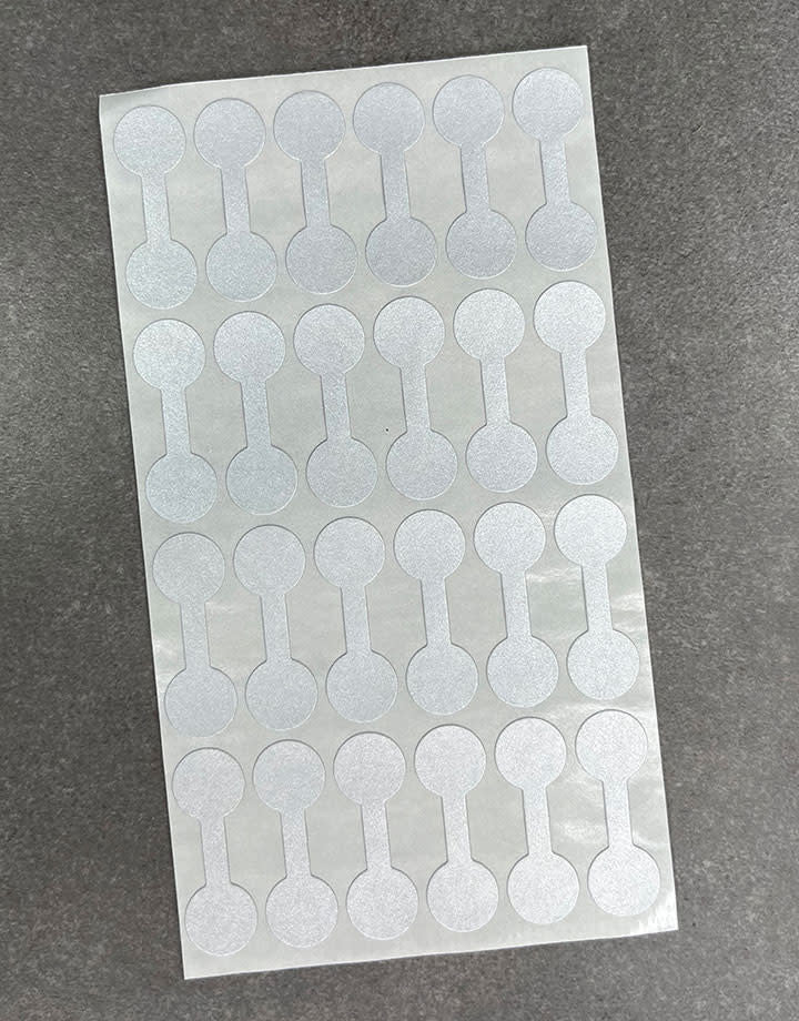 DTA7072 = Silver Tyvek Dumbbell Tags 1-3/8'' x 1/2'' (Pkg of 1000)