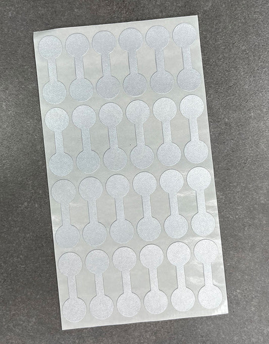 DTA7072 = Silver Tyvek Dumbbell Tags 1-3/8'' x 1/2'' (Pkg of 1000)