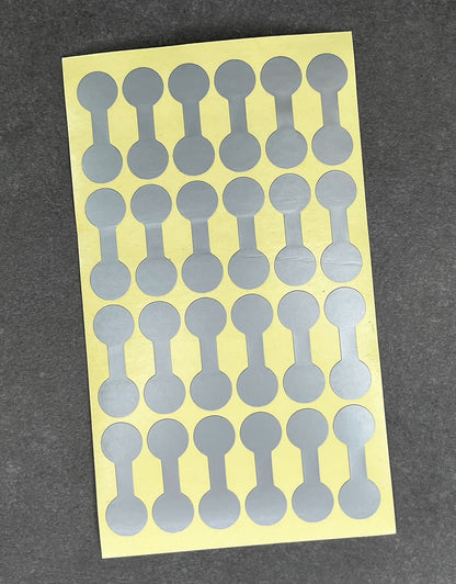 DTA7092 = Silver Dumbbell Tags 1-3/8'' x 1/2'' (Pkg of 1000)
