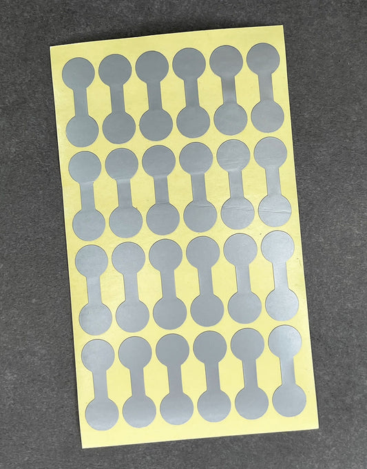 DTA7092 = Silver Dumbbell Tags 1-3/8'' x 1/2'' (Pkg of 1000)