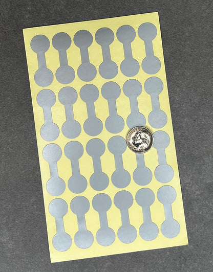 DTA7092 = Silver Dumbbell Tags 1-3/8'' x 1/2'' (Pkg of 1000)