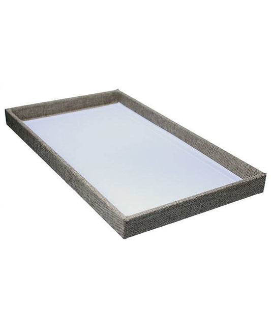 DTR3000 = Burlap Covered Display Trays 14-7/8 x 8-3/8 x 1'' deep