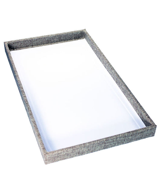 DTR3000 = Burlap Covered Display Trays 14-7/8 x 8-3/8 x 1'' deep
