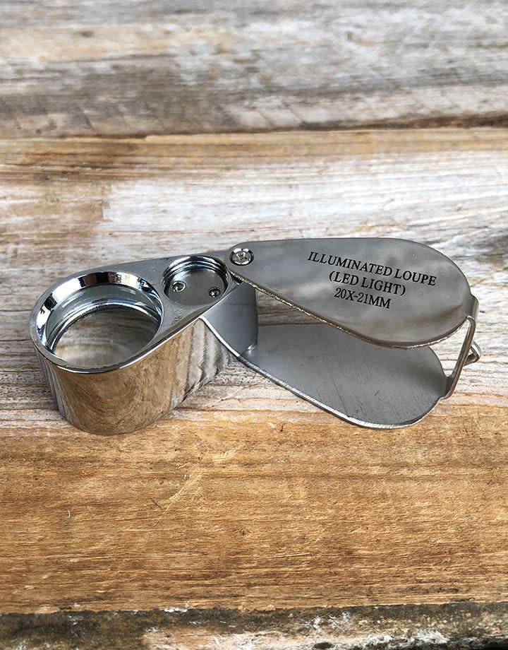 EL9608 = Jewelers' Loupe 20x Magnification with LED Light