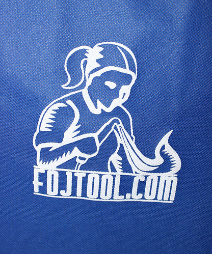 FDJ-BAG02 = Blue Canvas Shopping Tote with FDJ Imprint 14.5''x13''x10''