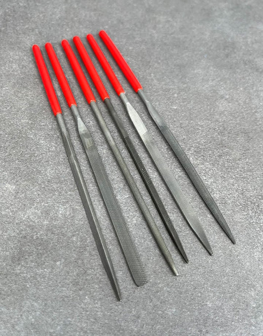 FI6003 = Economy Needle File Set with PVC Handles -  Medium cut - 5-1/2''  (6pcs)