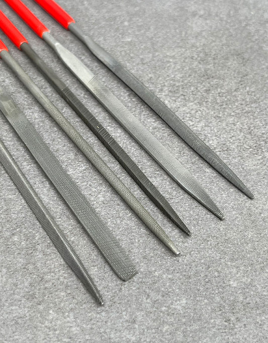 FI6003 = Economy Needle File Set with PVC Handles -  Medium cut - 5-1/2''  (6pcs)