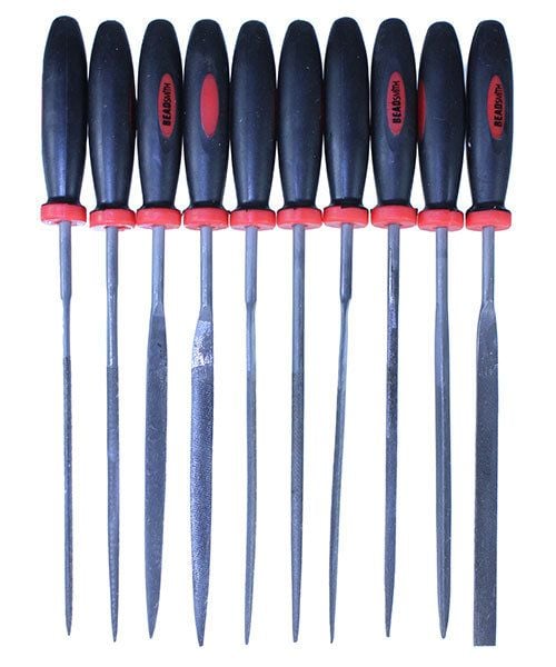 FI7400 = Economy Needle File Set with Handles - Medium Cut - 6'' (10pcs)