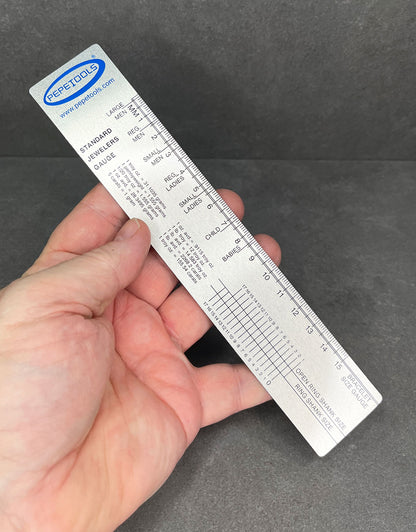 GA819 = Standard Jeweler's Gauge Ruler Ring & Bracelet Sizing Tool