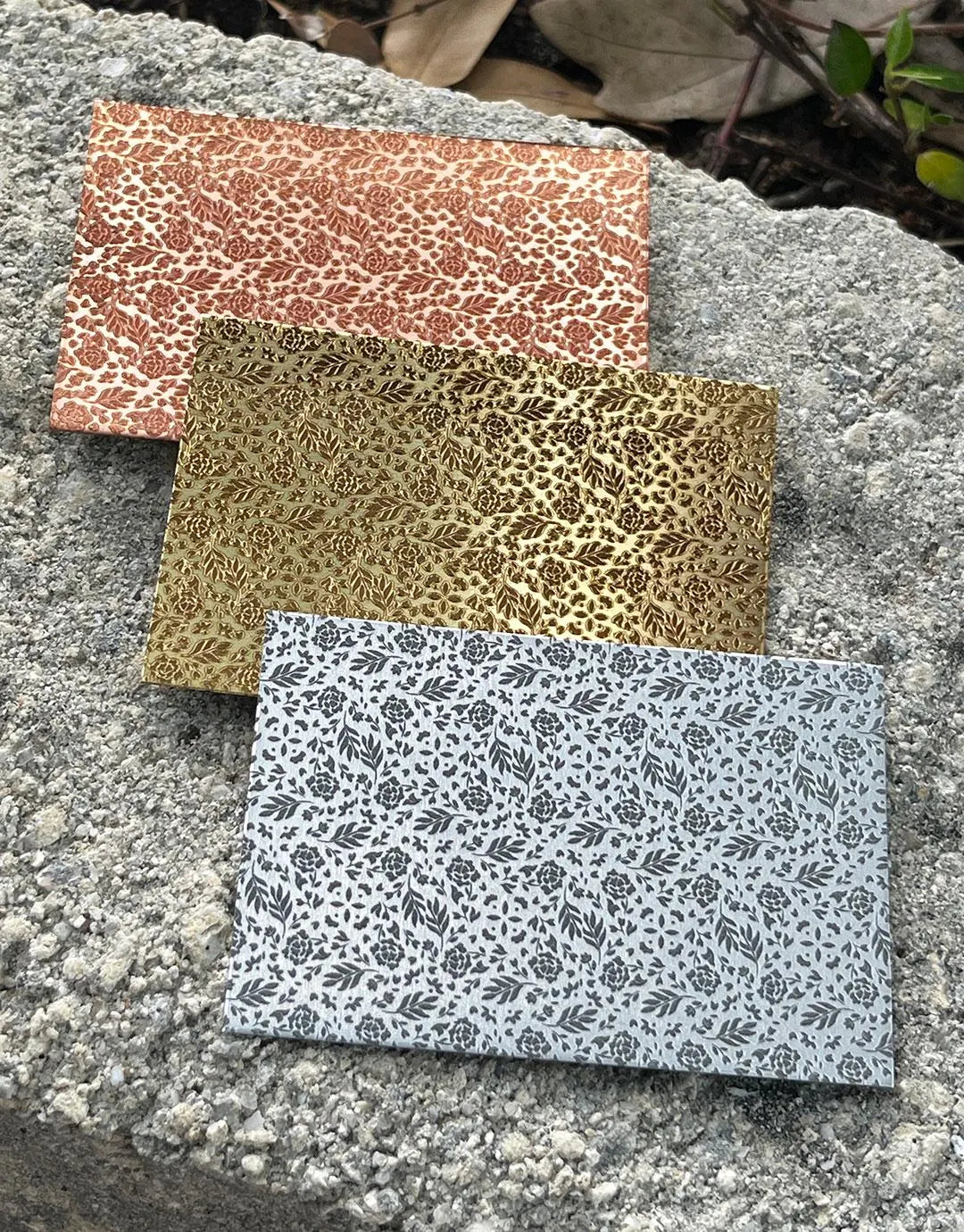 XLP0143 = Floral Zigzag Pattern Laser Engraved Metal Sheet 3x2" = Textured Jewelry Blank = Copper, Brass & More