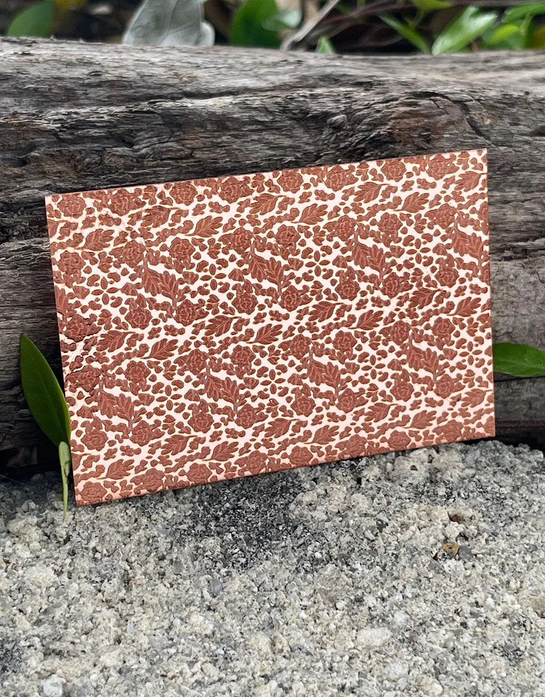 XLP0143 = Floral Zigzag Pattern Laser Engraved Metal Sheet 3x2" = Textured Jewelry Blank = Copper, Brass & More