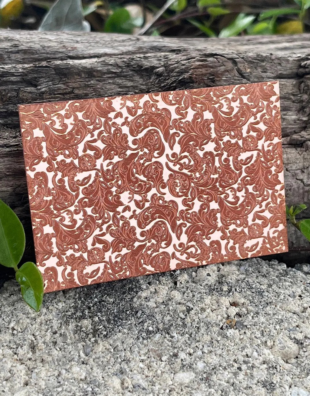 XLP0144 = Floral Wallpaper Laser Engraved Metal Sheet 3x2" = Textured Jewelry Blank = Copper, Brass & More
