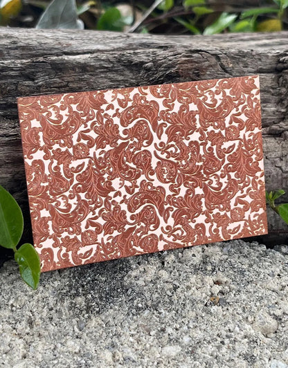 XLP0144 = Floral Wallpaper Laser Engraved Metal Sheet 3x2" = Textured Jewelry Blank = Copper, Brass & More