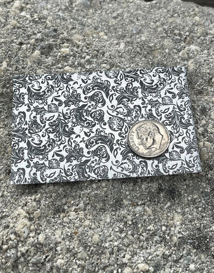 XLP0144 = Floral Wallpaper Laser Engraved Metal Sheet 3x2" = Textured Jewelry Blank = Copper, Brass & More