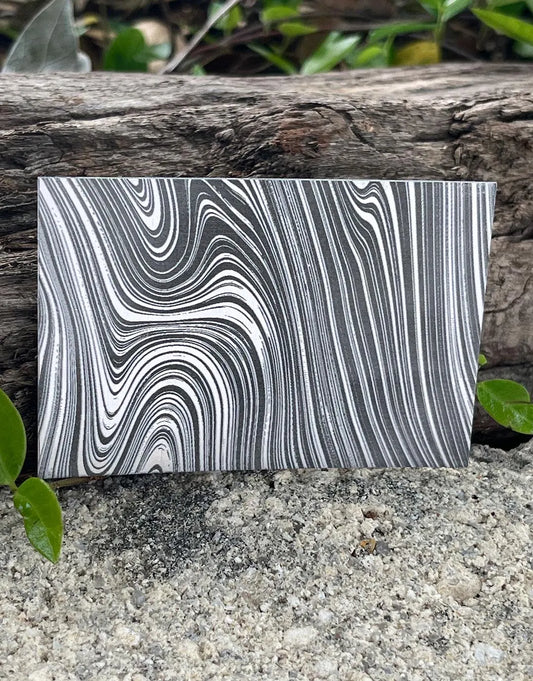 XLP0145 = Oil Slick Laser Engraved Metal Sheet 3x2" = Textured Jewelry Blank = Copper, Brass & More