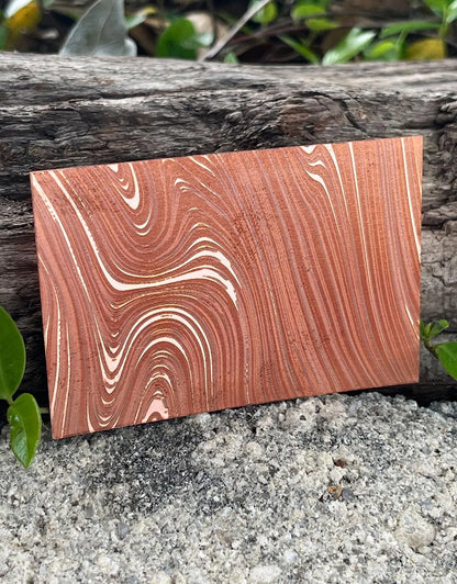 XLP0145 = Oil Slick Laser Engraved Metal Sheet 3x2" = Textured Jewelry Blank = Copper, Brass & More