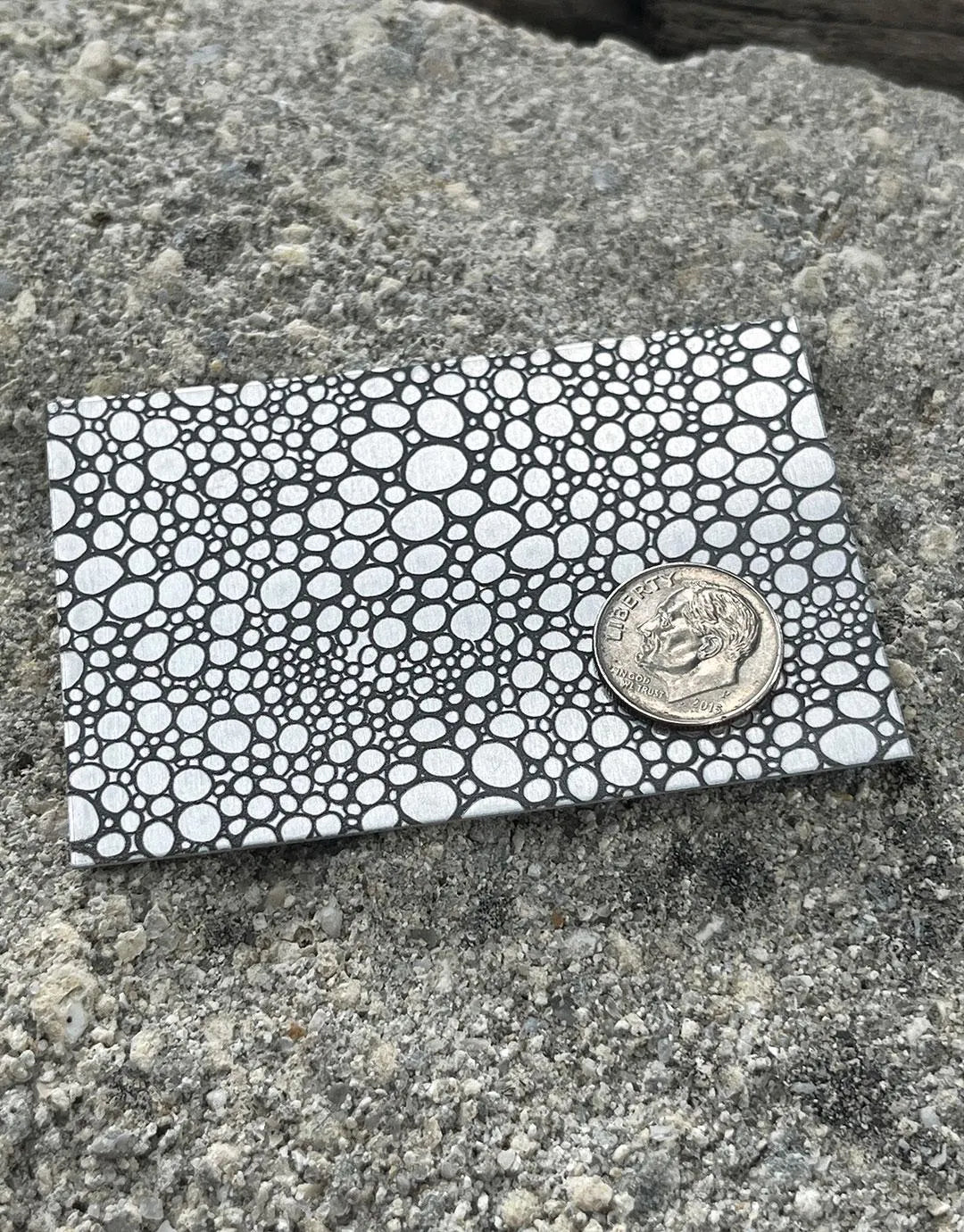 XLP0146 = Foam Laser Engraved Metal Sheet 3x2" = Textured Jewelry Blank = Copper, Brass & More