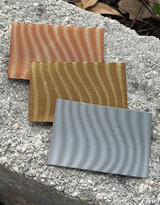 XLP0147 = Hazy Lines Laser Engraved Metal Sheet 3x2" = Textured Jewelry Blank = Copper, Brass & More