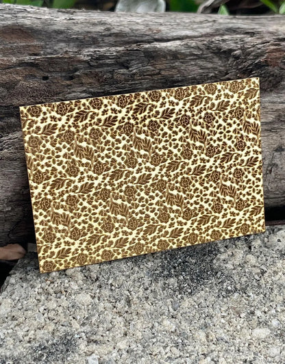 XLP0143 = Floral Zigzag Pattern Laser Engraved Metal Sheet 3x2" = Textured Jewelry Blank = Copper, Brass & More