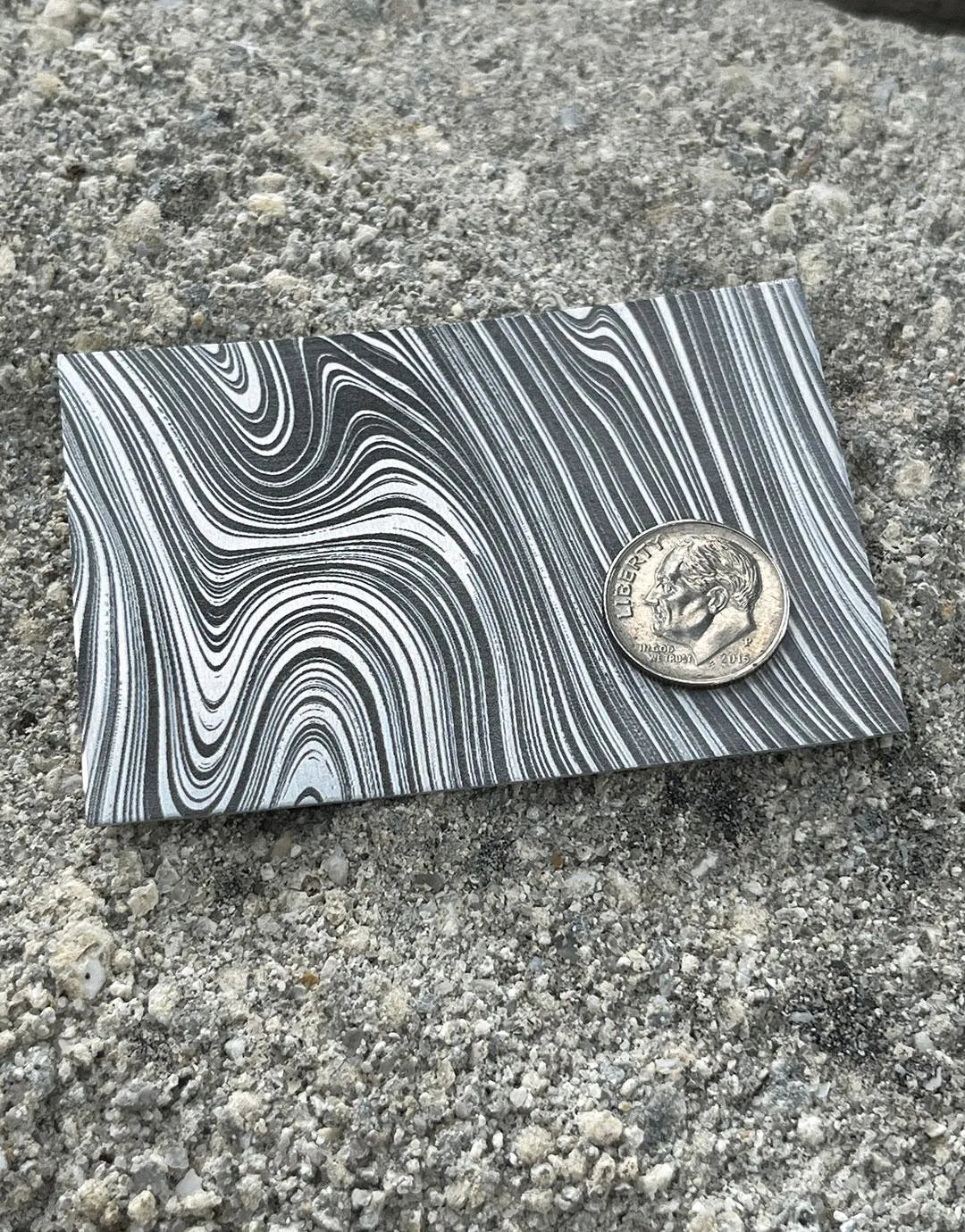 XLP0145 = Oil Slick Laser Engraved Metal Sheet 3x2" = Textured Jewelry Blank = Copper, Brass & More