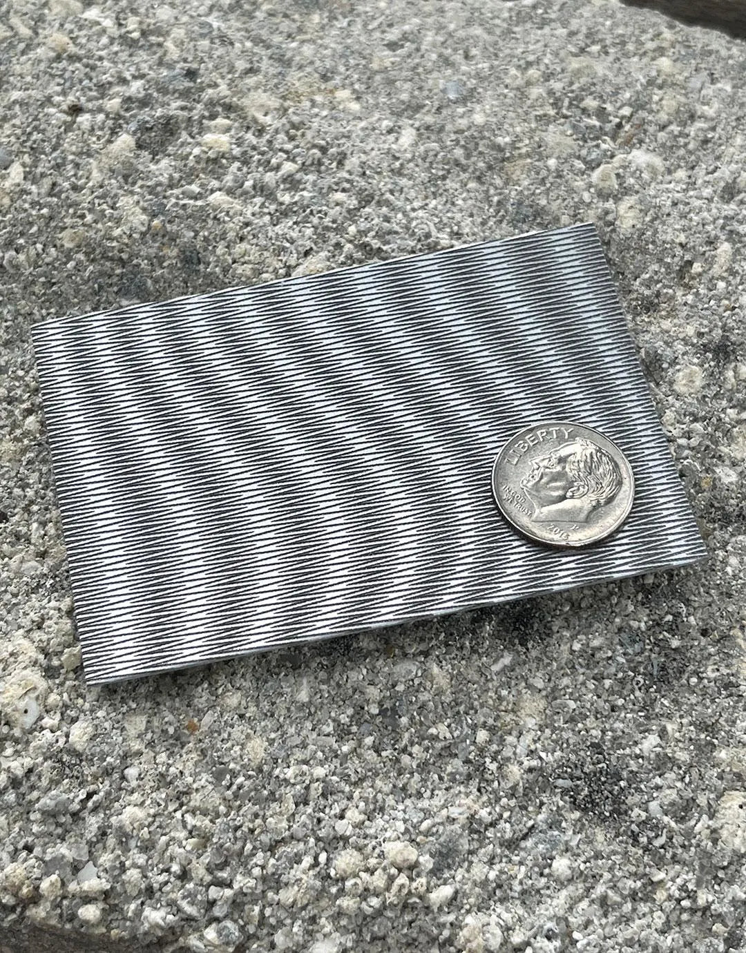 XLP0147 = Hazy Lines Laser Engraved Metal Sheet 3x2" = Textured Jewelry Blank = Copper, Brass & More