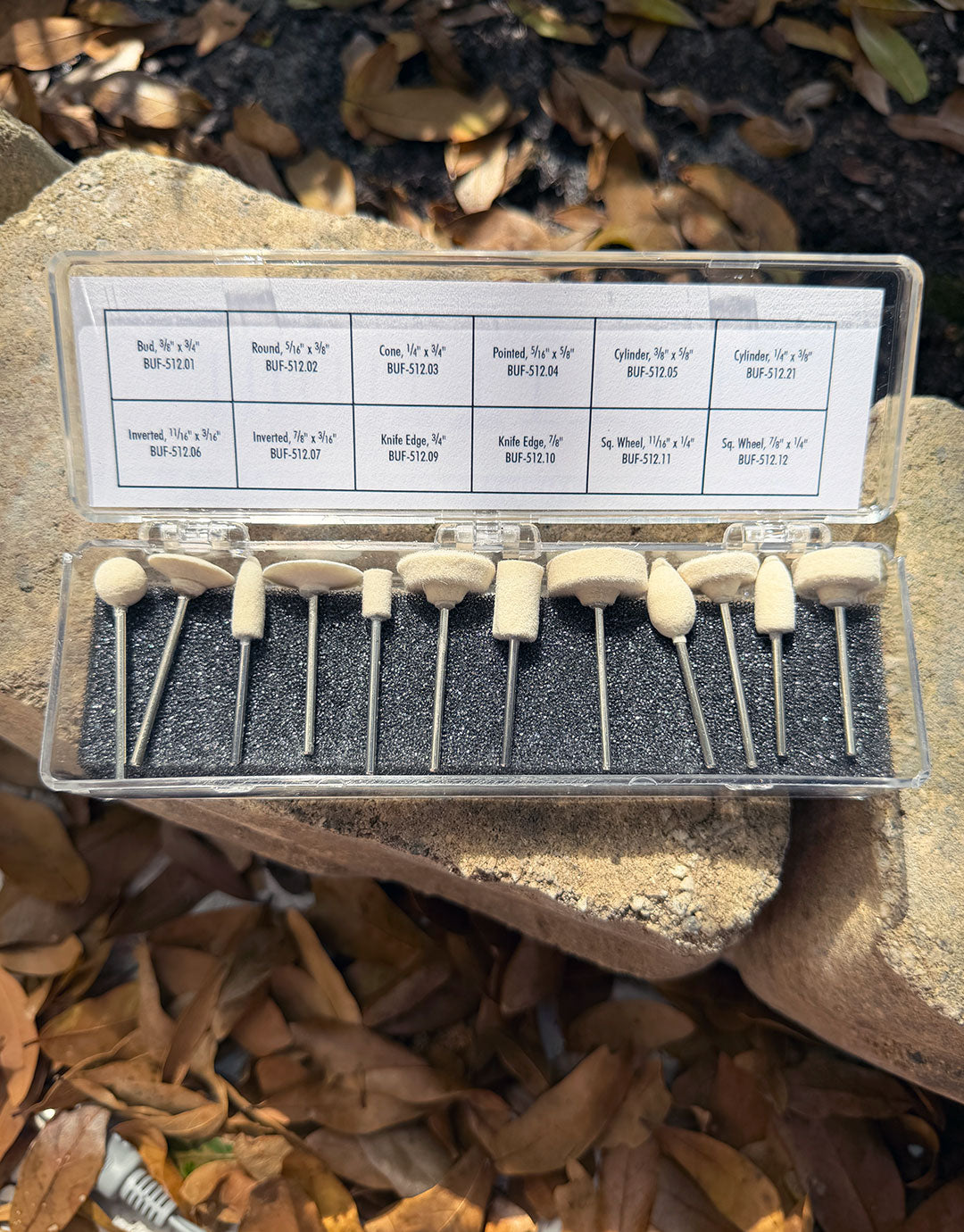 KIT202 = Mini Mounted Felt Buff Kit (12pcs)