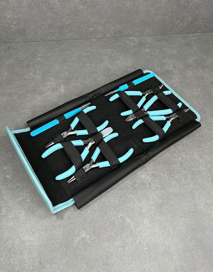 KIT304 = Beader's Tools Set in Storage Pouch - Light Blue
