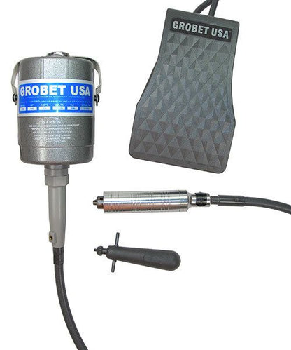 MO310 = Grobet 1/8hp Flexshaft Kit with #30 Handpiece and Foot Pedal