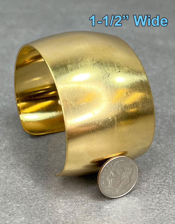 MSBR1015 = Brass Bracelet Cuff Domed 1-1/2'' Wide