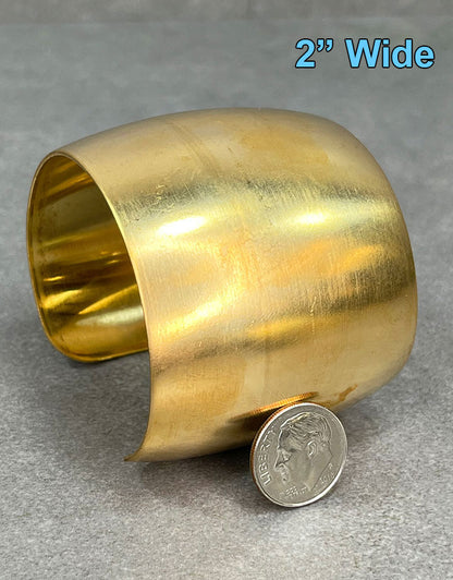MSBR1016 = Brass Bracelet Cuff Domed 2'' Wide