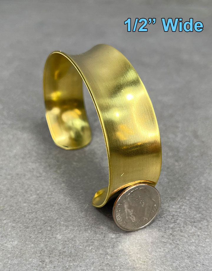 MSBR1023 = Brass Bracelet Cuff Concave 3/4'' Wide