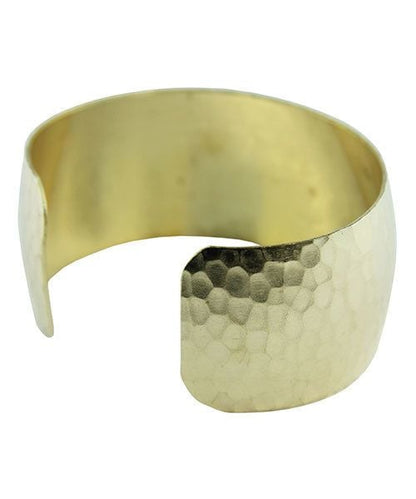 MSBR1042 = Hammered Domed Brass Cuff Bracelet 1-1/8'' Wide