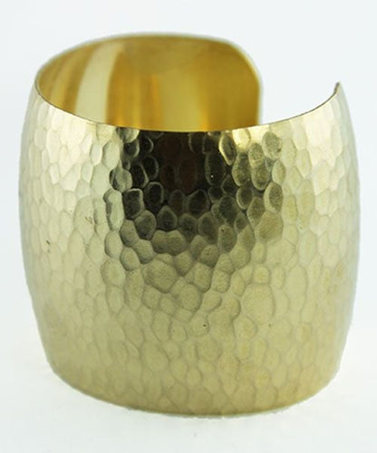MSBR1044 = Hammered Domed Brass Cuff Bracelet 1-15/16'' Wide