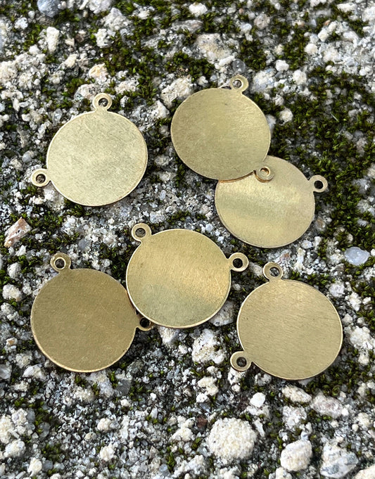MSBR11824 = BRASS SHAPE - ROUND with 2 RINGS 15mm 24ga (Pkg of 6)