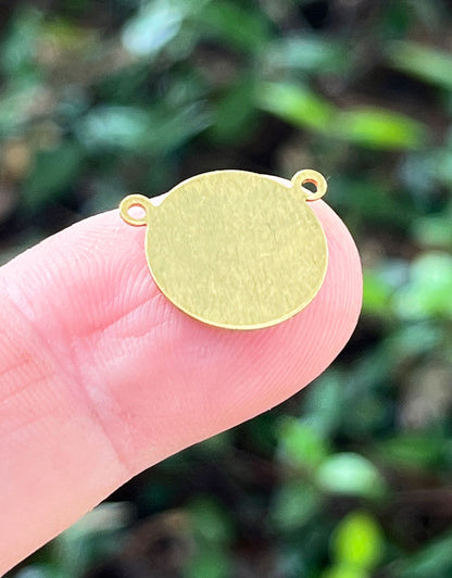 MSBR11824 = BRASS SHAPE - ROUND with 2 RINGS 15mm 24ga (Pkg of 6)