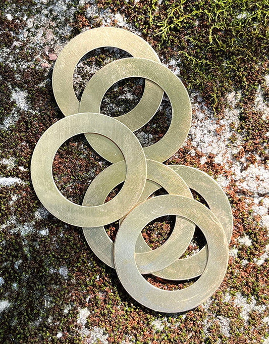 MSBR18324 = BRASS WASHER 24ga 1-3/8'' diameter (Pkg of 6)