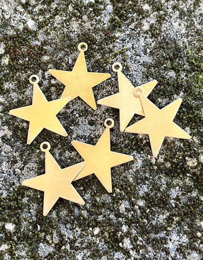 MSBR53024 = BRASS SHAPE - STAR with RING  7/8'' 24ga (Pkg of 6)