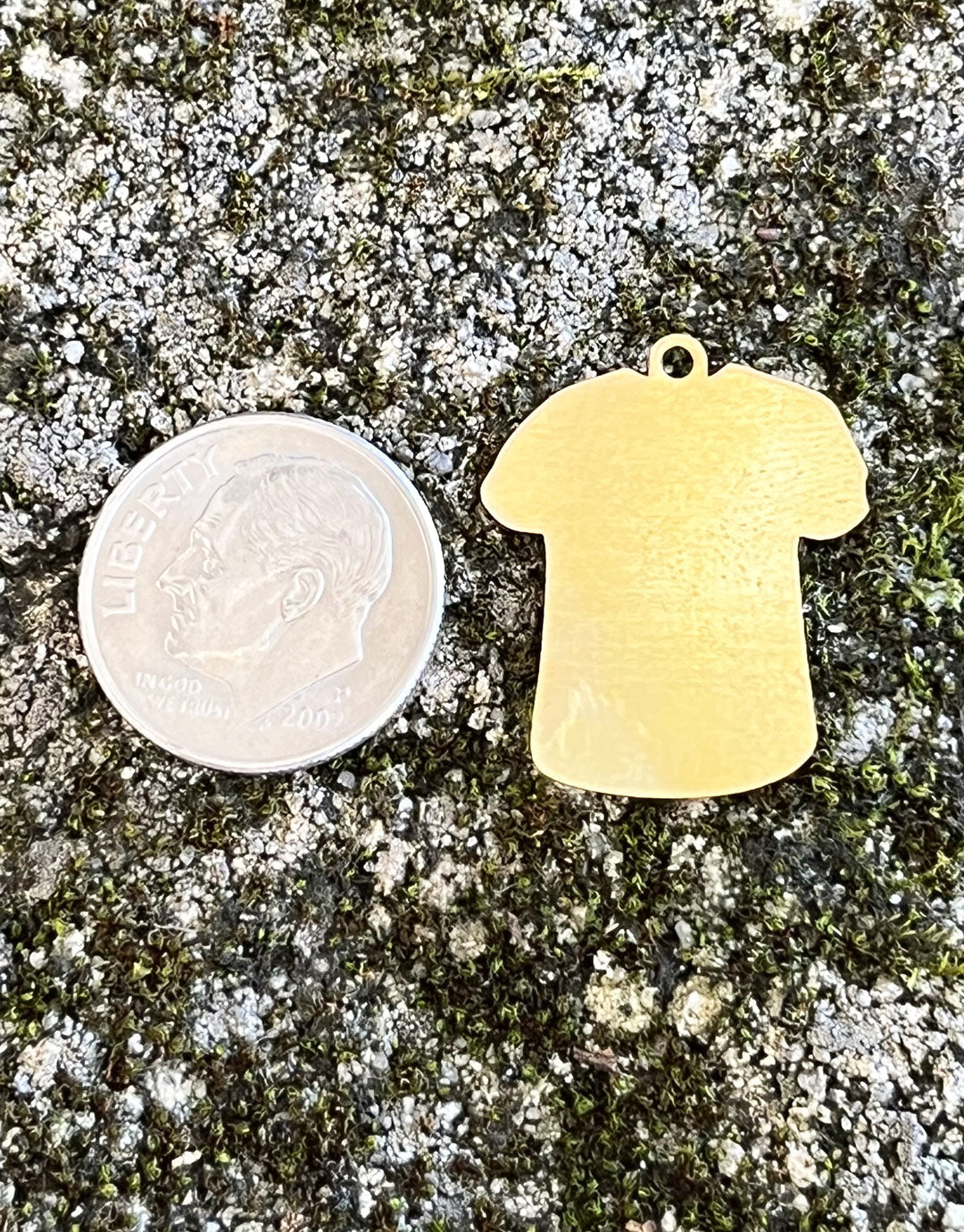 MSBR59824 = BRASS SHAPE - SMALL T-SHIRT with RING 24ga (Pkg of 6)
