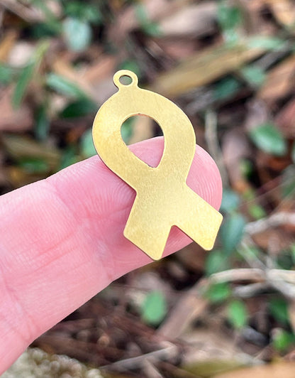 MSBR74024 = Brass Shape - Support Ribbon with Ring 17 x 37mm (Pkg of 6)