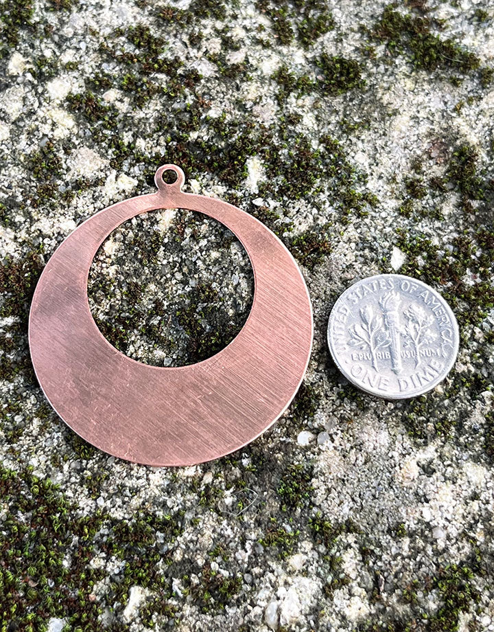 MSC11724 = Copper Shape - Round Drop 24ga 1-5/8''OD with 7/8''ID Cutout & Ring (Pkg of 6)