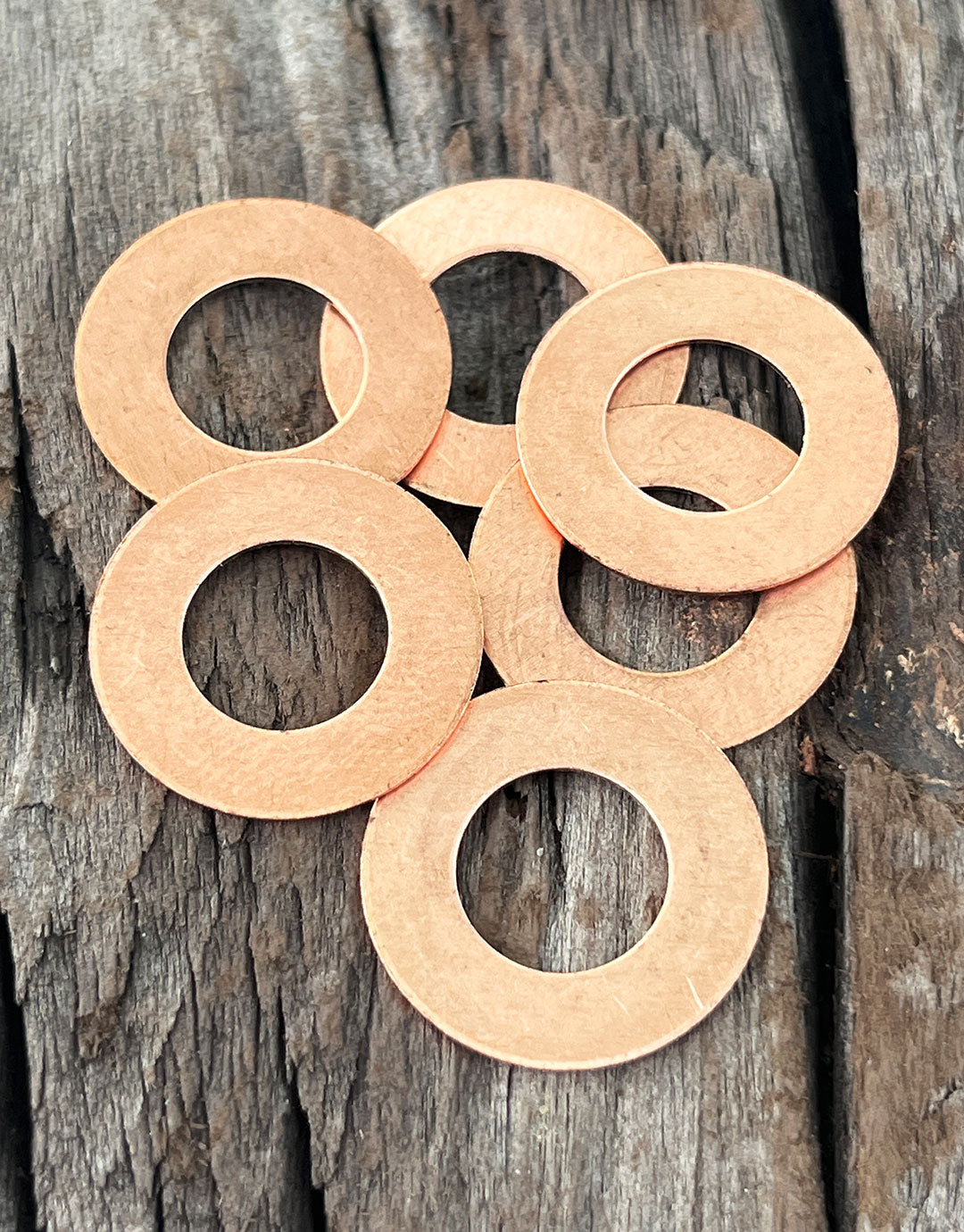 MSC16824 = Copper Washer 24ga 3/4''x3/8'' ID (Pkg of 6)