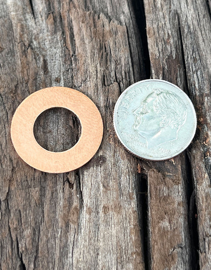 MSC16824 = Copper Washer 24ga 3/4''x3/8'' ID (Pkg of 6)