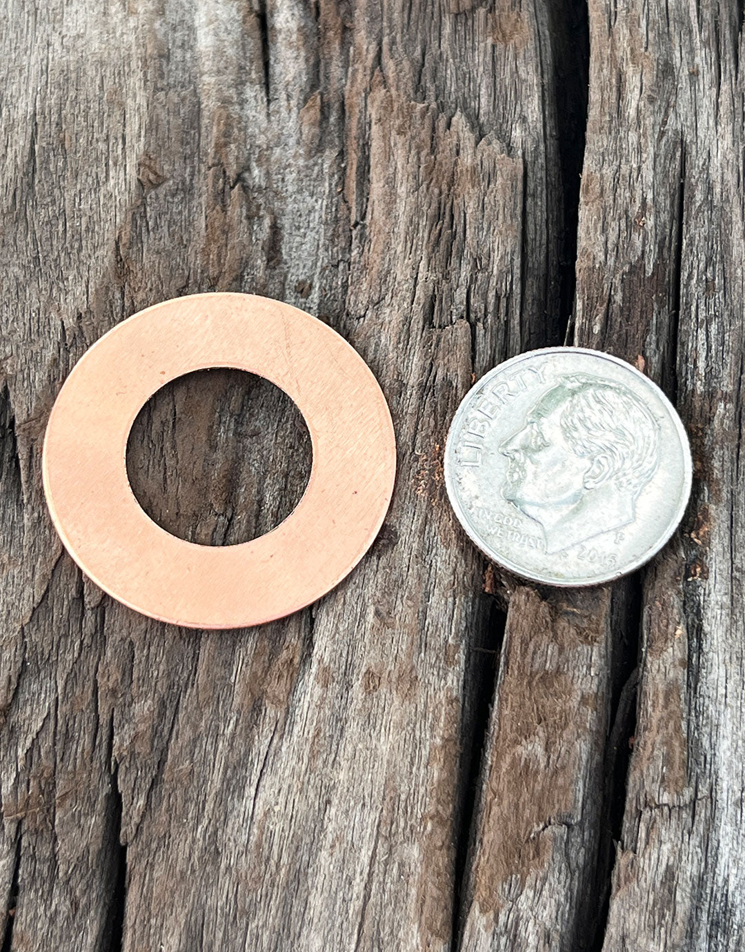 MSC16924 = Copper Washer 24ga 1'' x1/2'' ID (Pkg of 6)