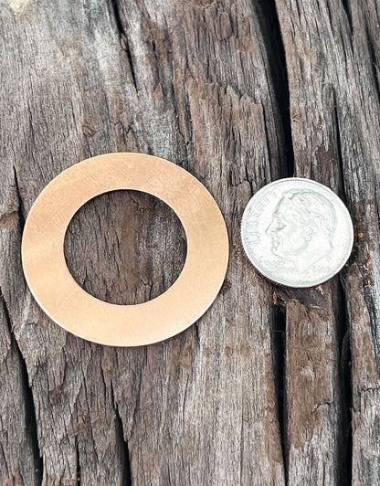 MSC17024 = Copper Washer 24ga 1-1/4'' x3/4'' ID (Pkg of 6)