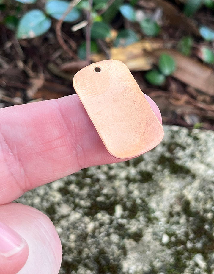 MSC37224 = COPPER SHAPE - DOG TAG 1-1/8'' x 5/8'' (24ga) (Pkg of 10)
