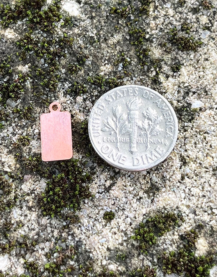 MSC37624 = COPPER SHAPE - RECTANGLE with RING 24ga 6x10mm  (Pkg of 6)