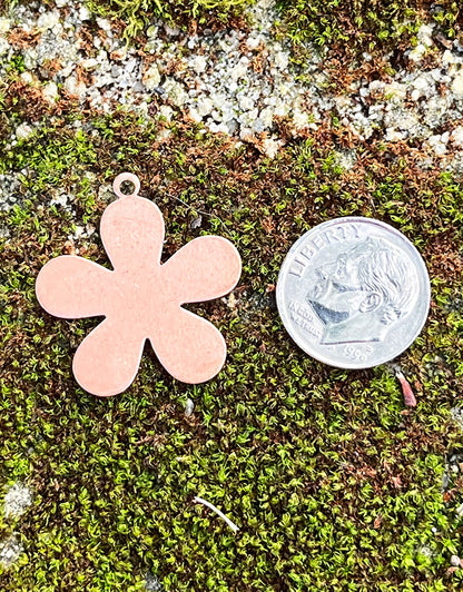 MSC40824 = COPPER SHAPE - FLOWER with RING  24ga 1''  (Pkg of 6)