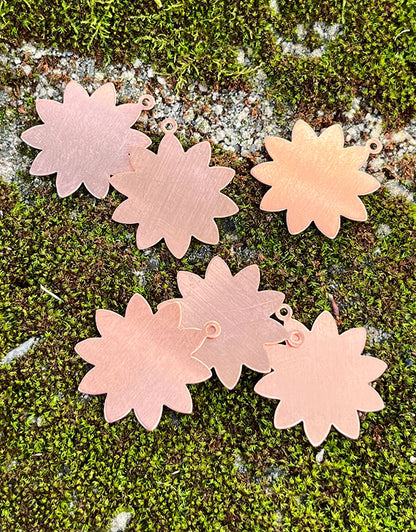 MSC40924 = COPPER SHAPE - FLOWER with RING 24ga 1''  (Pkg of 6)